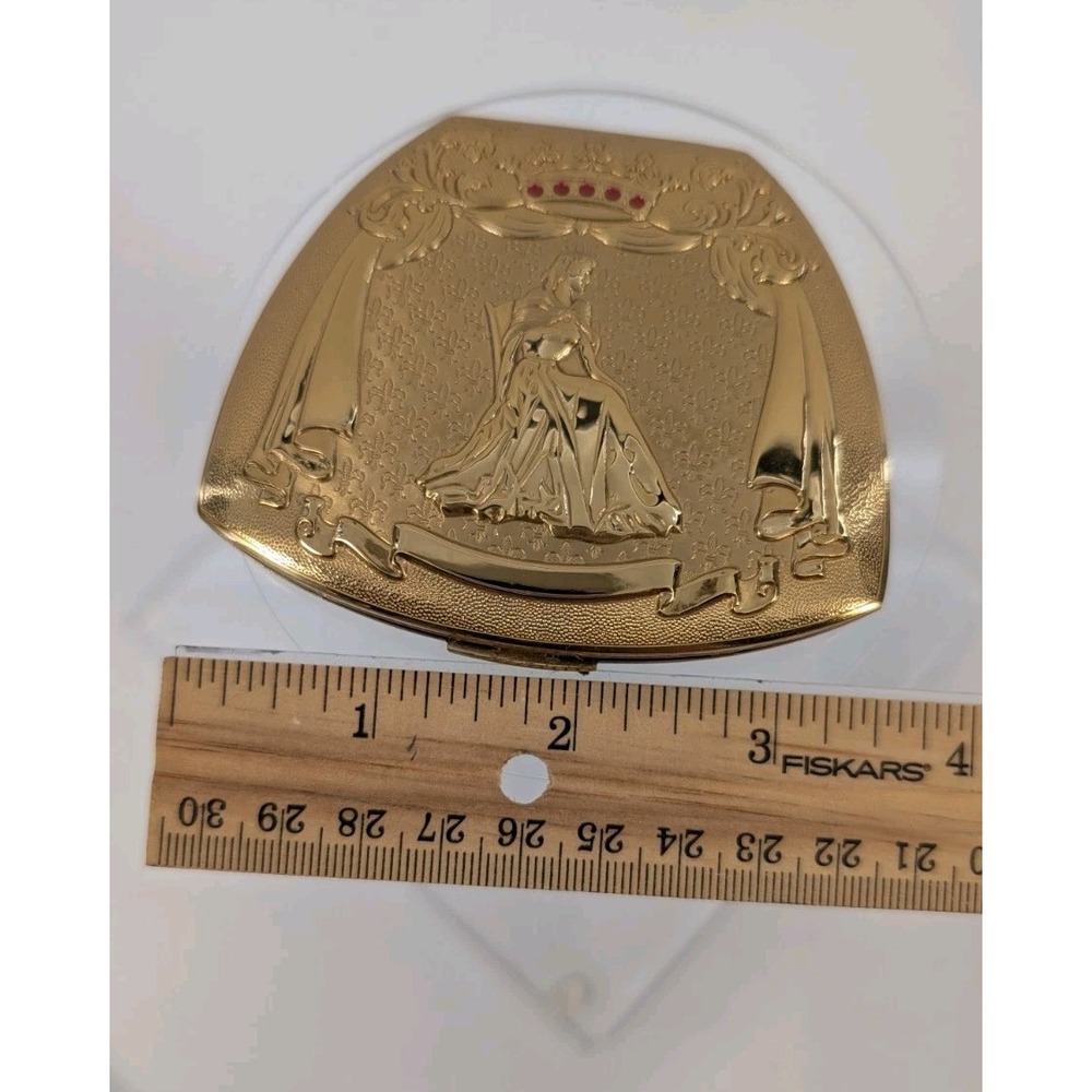 Vintage Elgin American "Queen for a Day" Gold Tone Powder‎ Compact - Made in USA - Picture 8 of 10